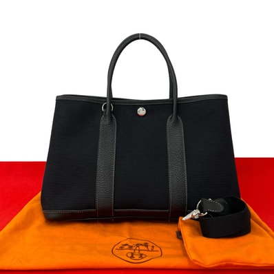 HERMES エルメス ガーデンパーティ TPM ネゴンダ トワルオフィシエ ショルダーバッグ ブラック
73893