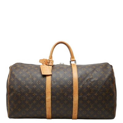 ルイ ヴィトン モノグラム キーポル55 ボストンバッグ トラベルバッグ M41424 ブラウン PVC レザー レディース LOUIS VUITTON 中古