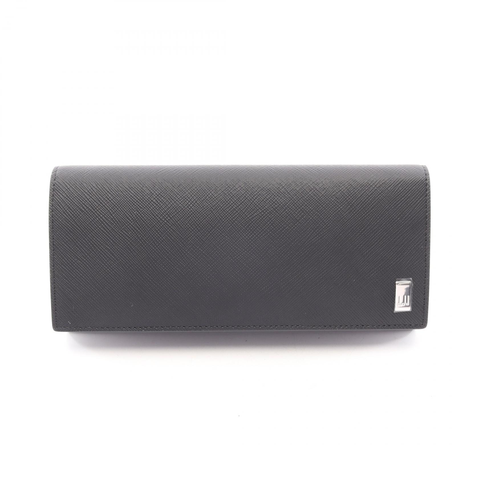 ダンヒル Dunhill PLAIN プレーン 二つ折り長財布 財布 レザー メンズ ブラック系 DU22R2P12PS001R 【新品】