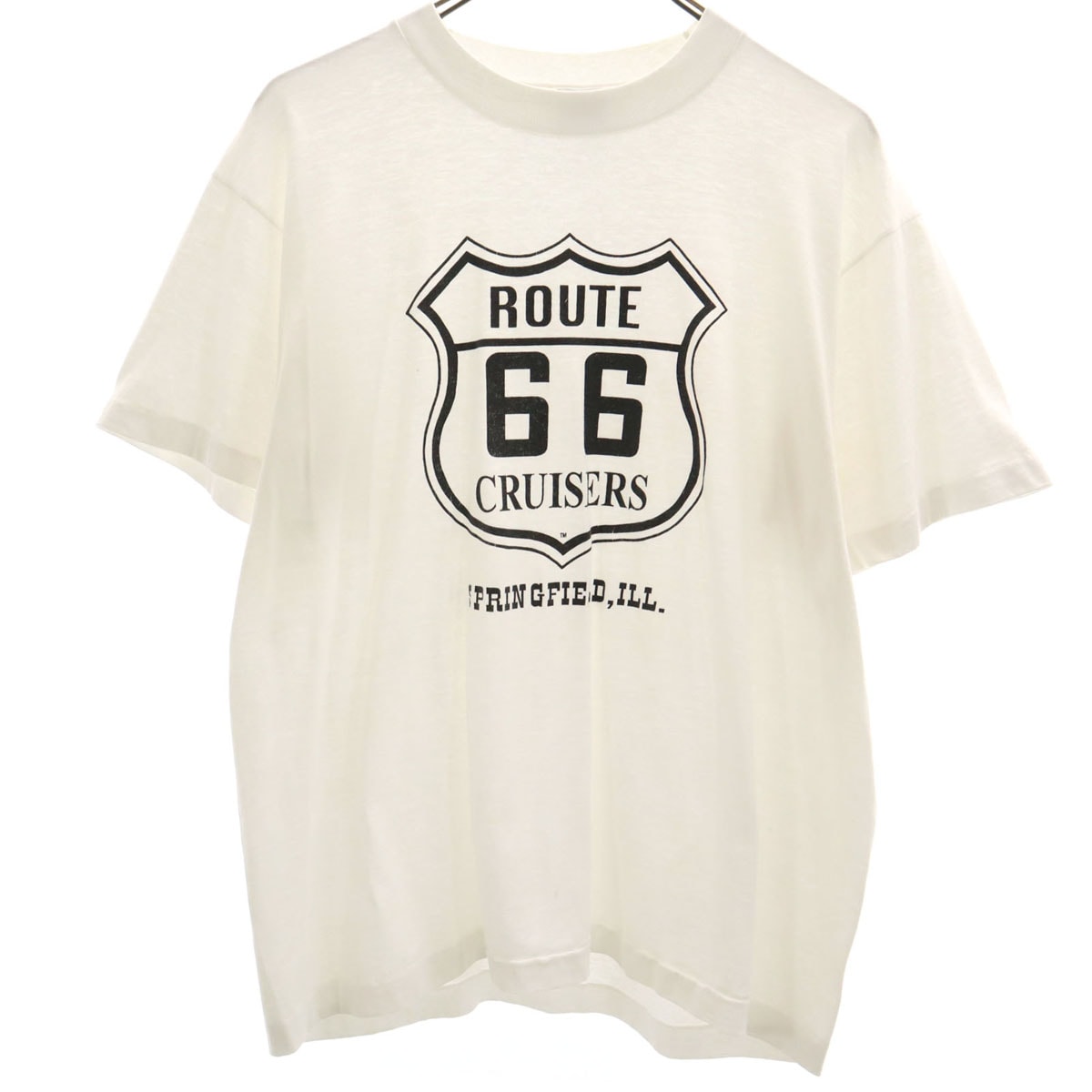 FRUIT OF THE LOOM フルーツオブザルーム 90s USA製 オールド ルート66 半袖 BEST Tシャツ L ホワイト シングルステッチ