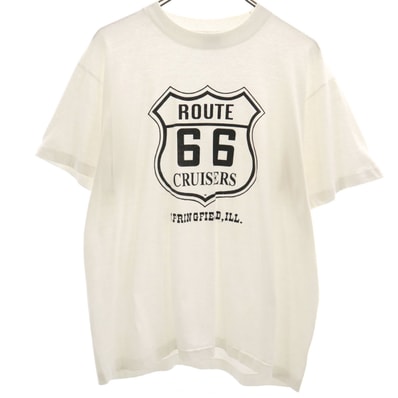 FRUIT OF THE LOOM フルーツオブザルーム 90s USA製 オールド ルート66 半袖 BEST Tシャツ L ホワイト シングルステッチ