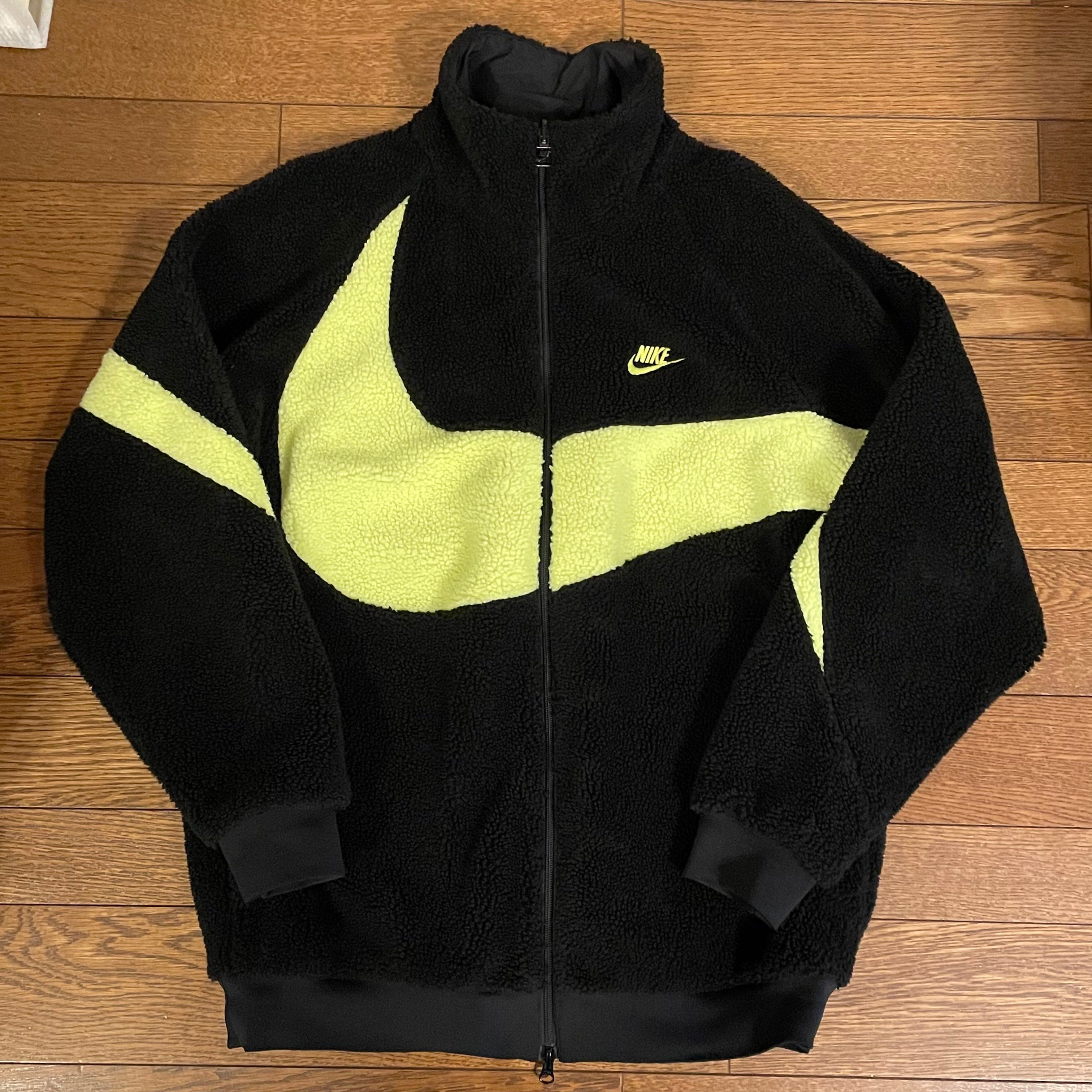 Nike Big Swoosh Reversible Boa Jacket"Black Neon"