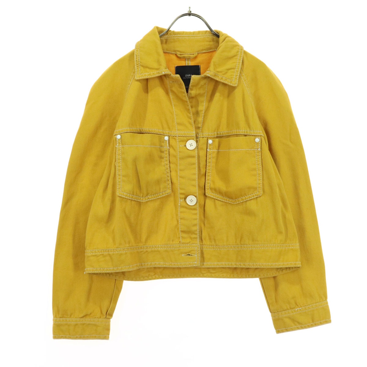 美品 ZARA ザラ 長袖 デニムジャケット M イエロー系