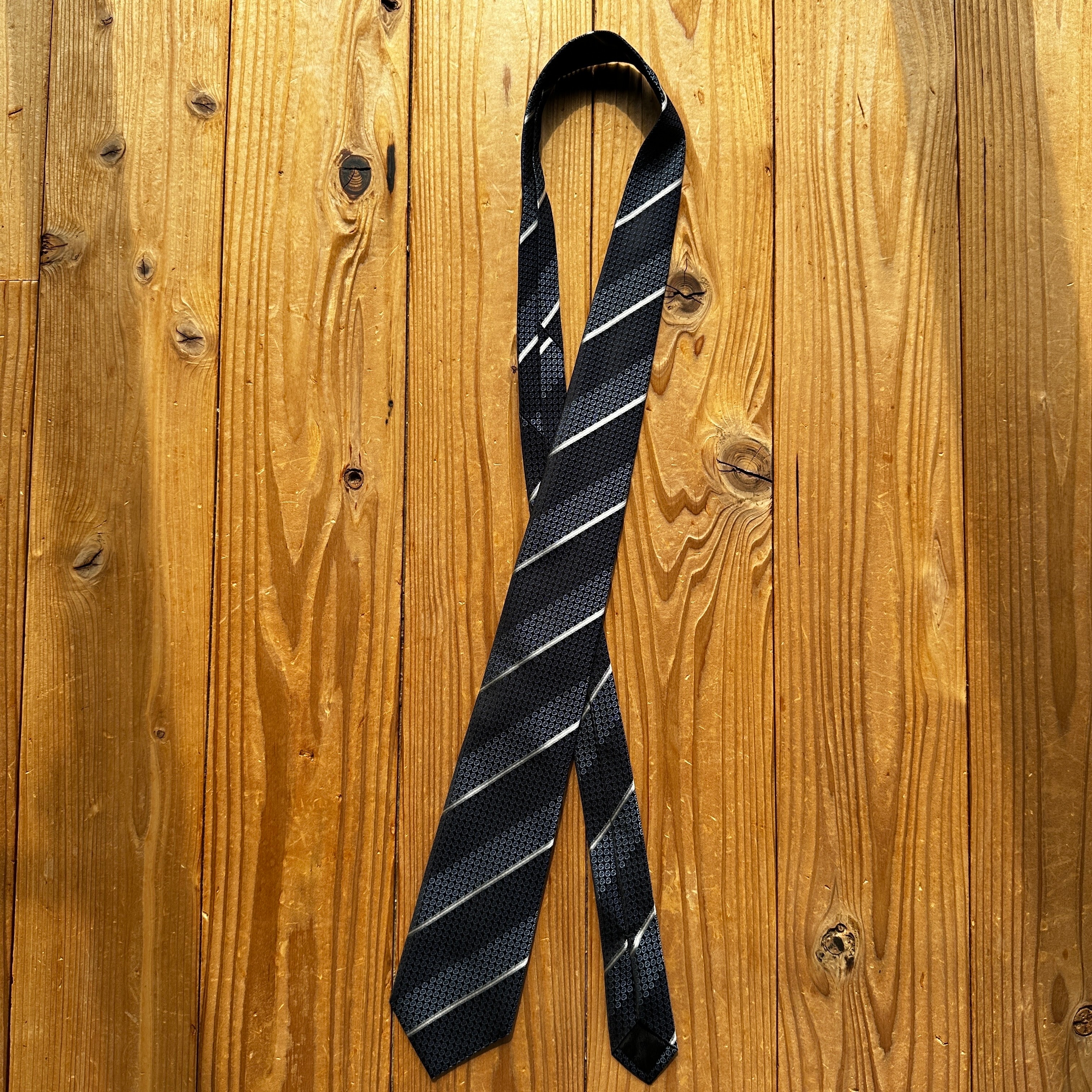 グッチ GUCCI ドットストライプネクタイ ネイビー