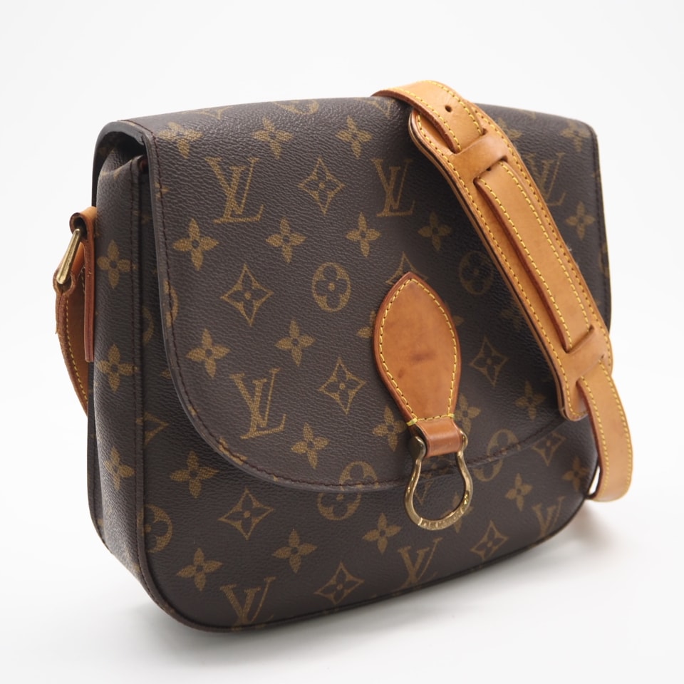 LOUIS VUITTON ルイ・ヴィトン モノグラム キャンバス サンクルーGM M51242 ショルダーバッグ ブラウン コーティングキャンバス レザー レディース