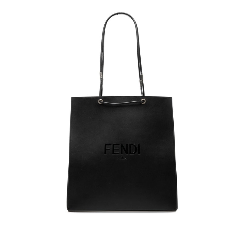 フェンディ ショッピングバッグ ミディアム ショルダーバッグ トートバッグ 7VA513 ブラック レザー レディース FENDI 【中古】