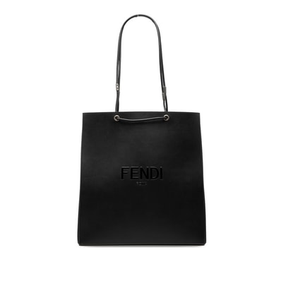 フェンディ ショッピングバッグ ミディアム ショルダーバッグ トートバッグ 7VA513 ブラック レザー レディース FENDI 【中古】