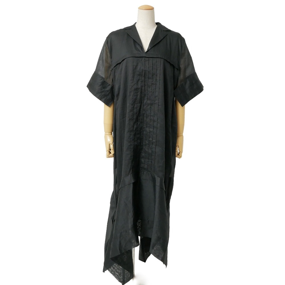 ■美品■JIL SANDER ジルサンダー ワンピース サイズ38 ブザム フレア 半袖 ロングワンピ―ス イタリア製 ブランド古着【中古】20260715/RB0066