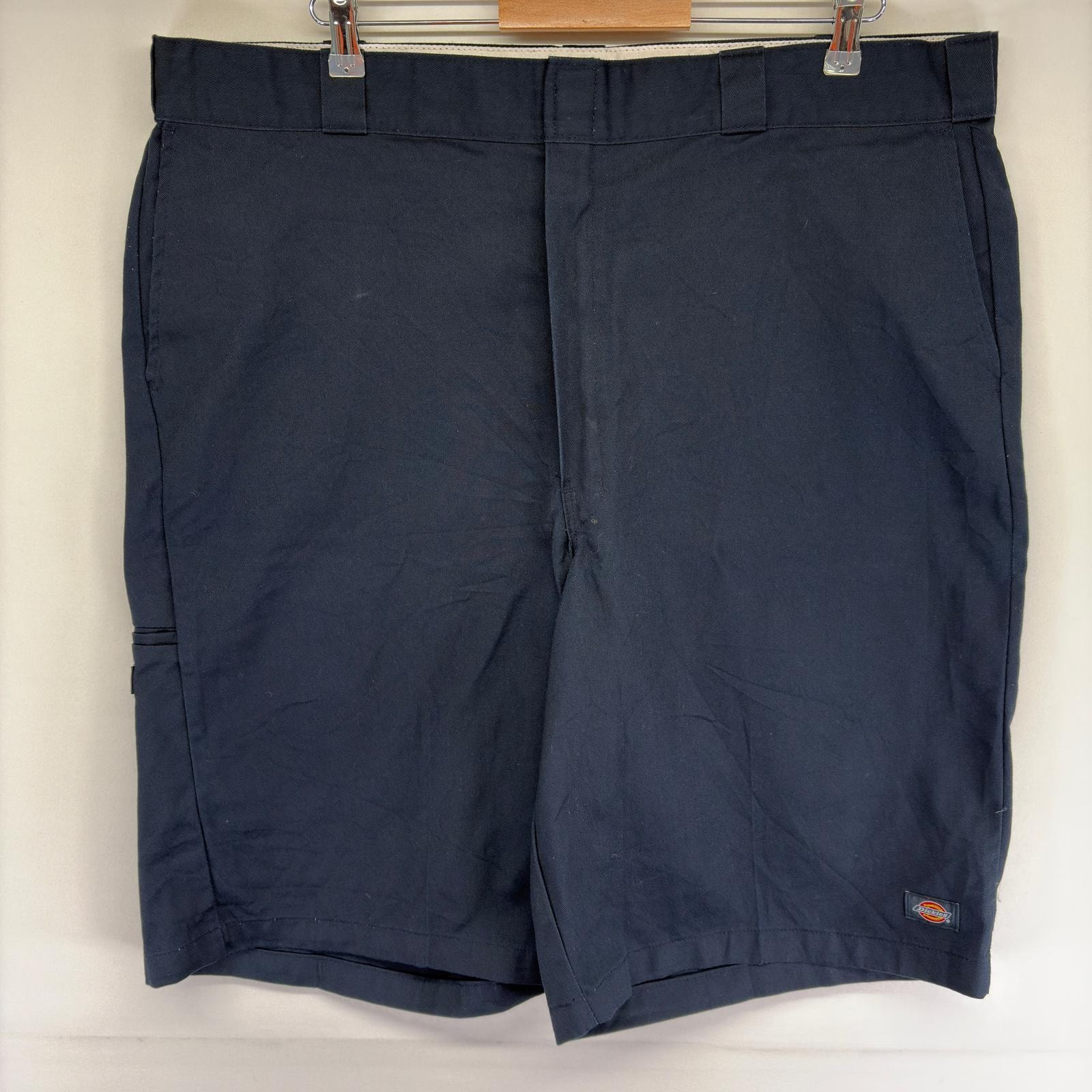 古着 ディッキーズ Dickies パンツ ハーフ ワーク チノパン ショートパンツ ワンポイントロゴ w44  ネイビー系 メンズ