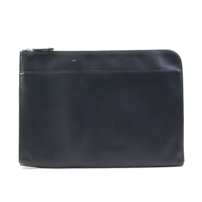 サルヴァトーレフェラガモ Salvatore Ferragamo クラッチバッグ レザー ブラック メンズ【中古】 56716a