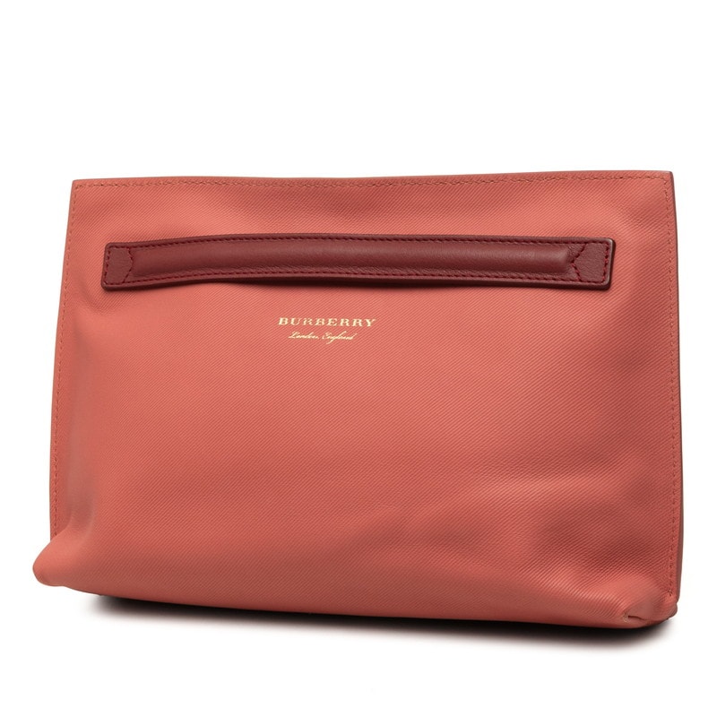 バーバリー クラッチバッグ セカンドバッグ ピンク レザー レディース BURBERRY 中古