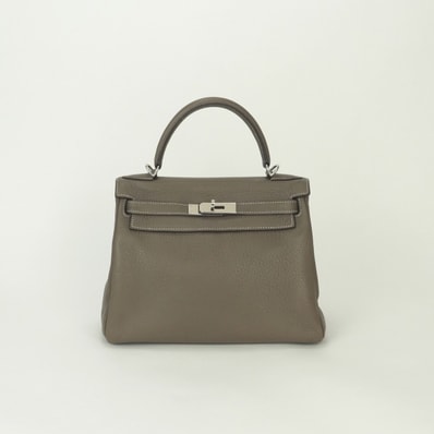 エルメス HERMES ケリー28 ケリー 28 バッグ トートバッグ ショルダーバッグ トリヨンクレマンス エトゥープ Etoupe グレー Gray シルバー金具 ハンドバッグ V字金具 新型金具 新金具 2Way