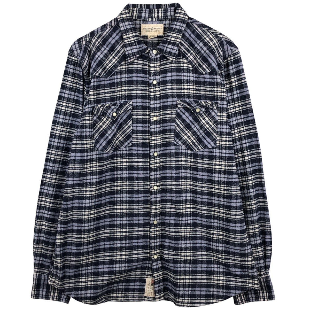 古着 ラルフローレン Ralph Lauren DENIM&SUPPLY デニム&サプライ 長袖 ウエスタンネルチェックシャツ メンズXXL相当/eaa458922