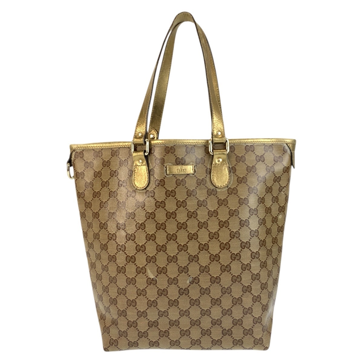 GUCCI グッチ GGクリスタル ベージュ ゴールド金具 PVC レザー/ トートバッグ ショルダーバッグ 600721 【中古】