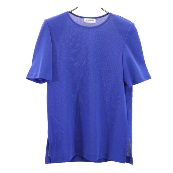 YVES SAINT LAURENT イヴサンローラン 90s オールド 半袖 カットソー M 青