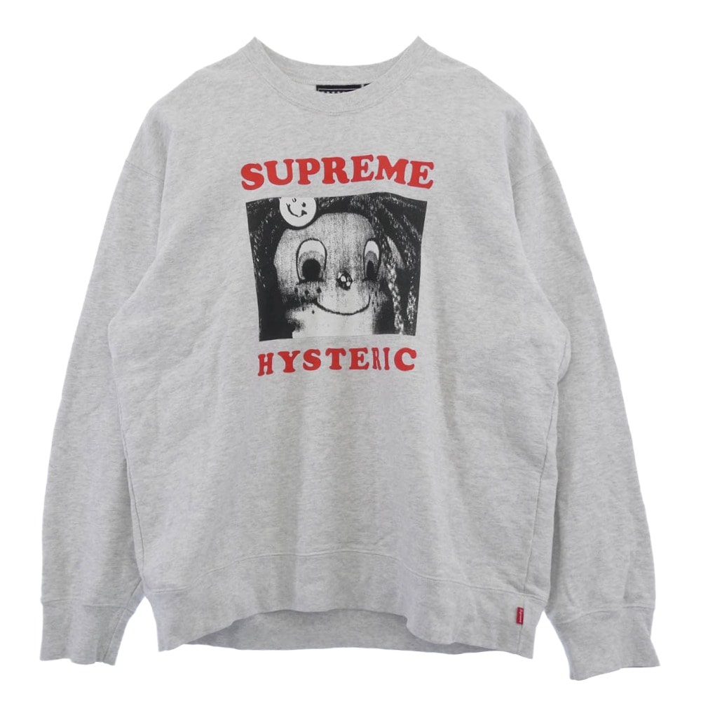 Supreme シュプリーム スウェット 21SS Crewneck プリント クルーネック スウェット トレーナー グレー系 XL【中古】