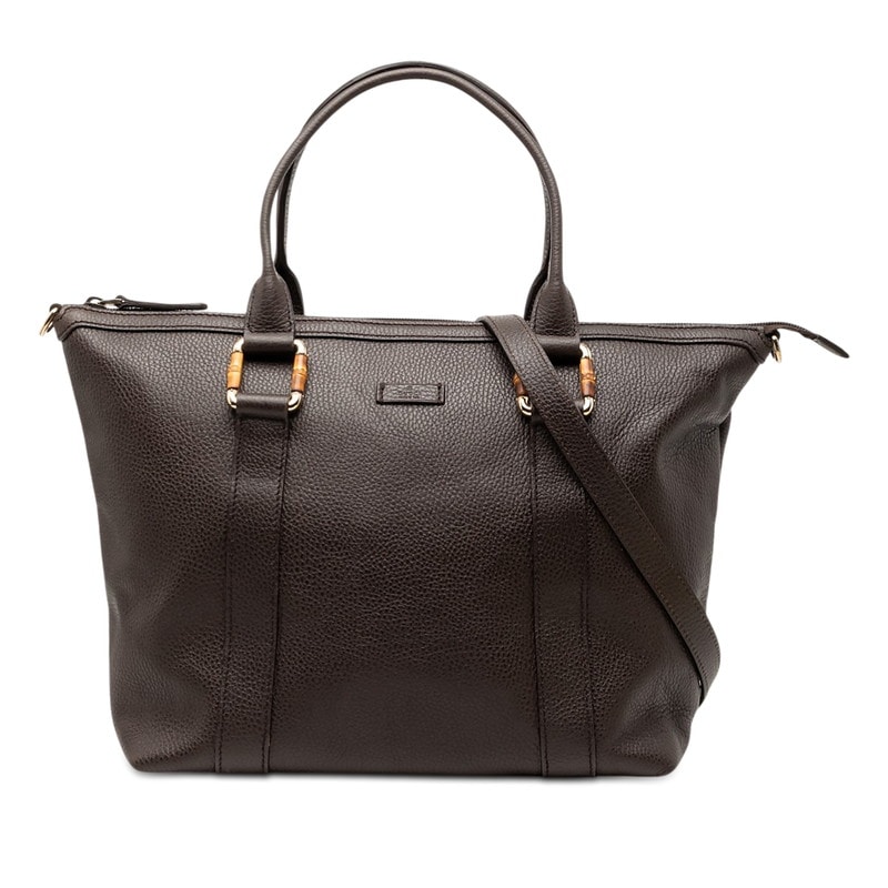 グッチ バンブー トートバッグ ショルダーバッグ 2WAY 339548 ブラウン レザー レディース GUCCI 【中古】