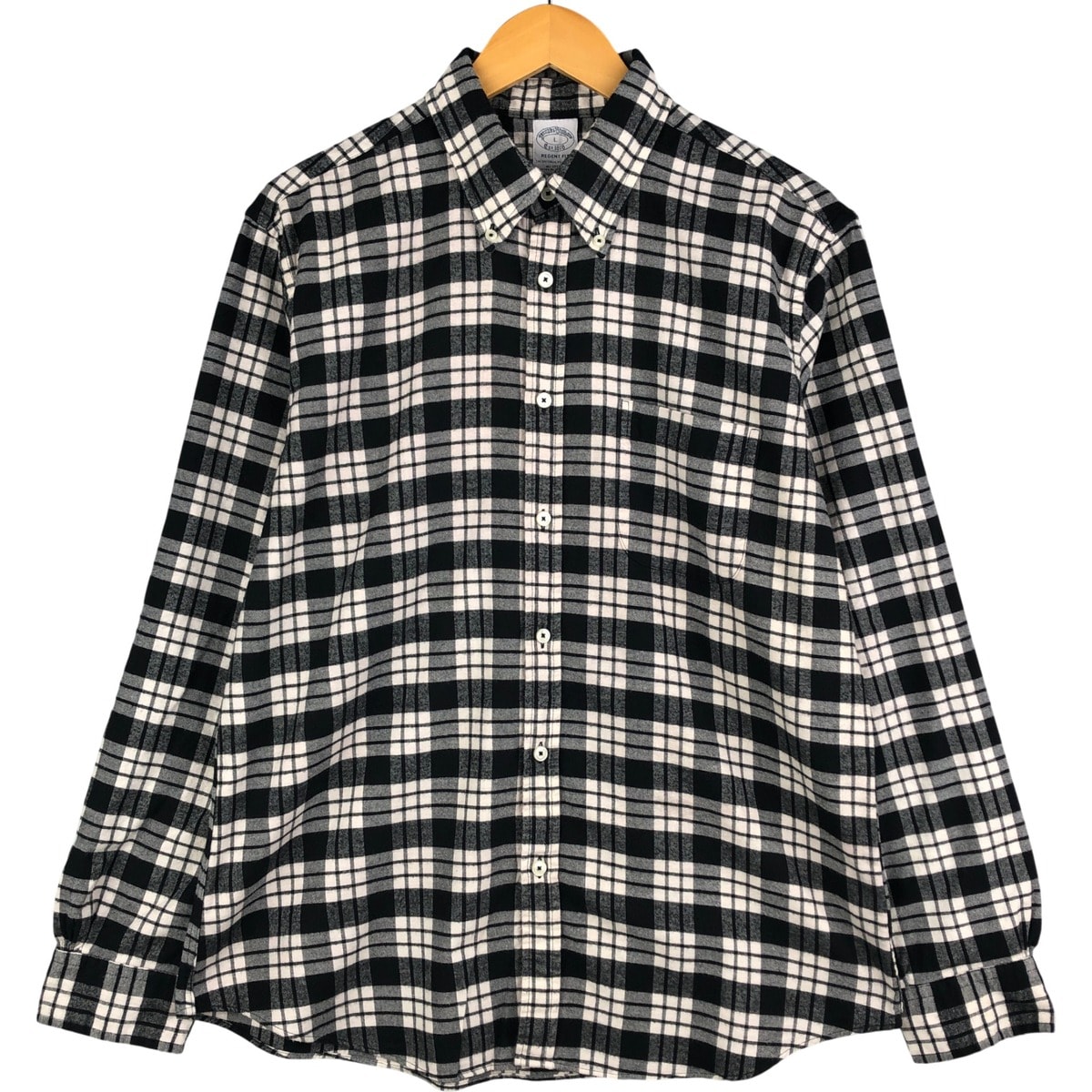古着 ブルックスブラザーズ Brooks Brothers Est.1818 長袖 ボタンダウン ライトネルチェックシャツ メンズL相当/eaa593766