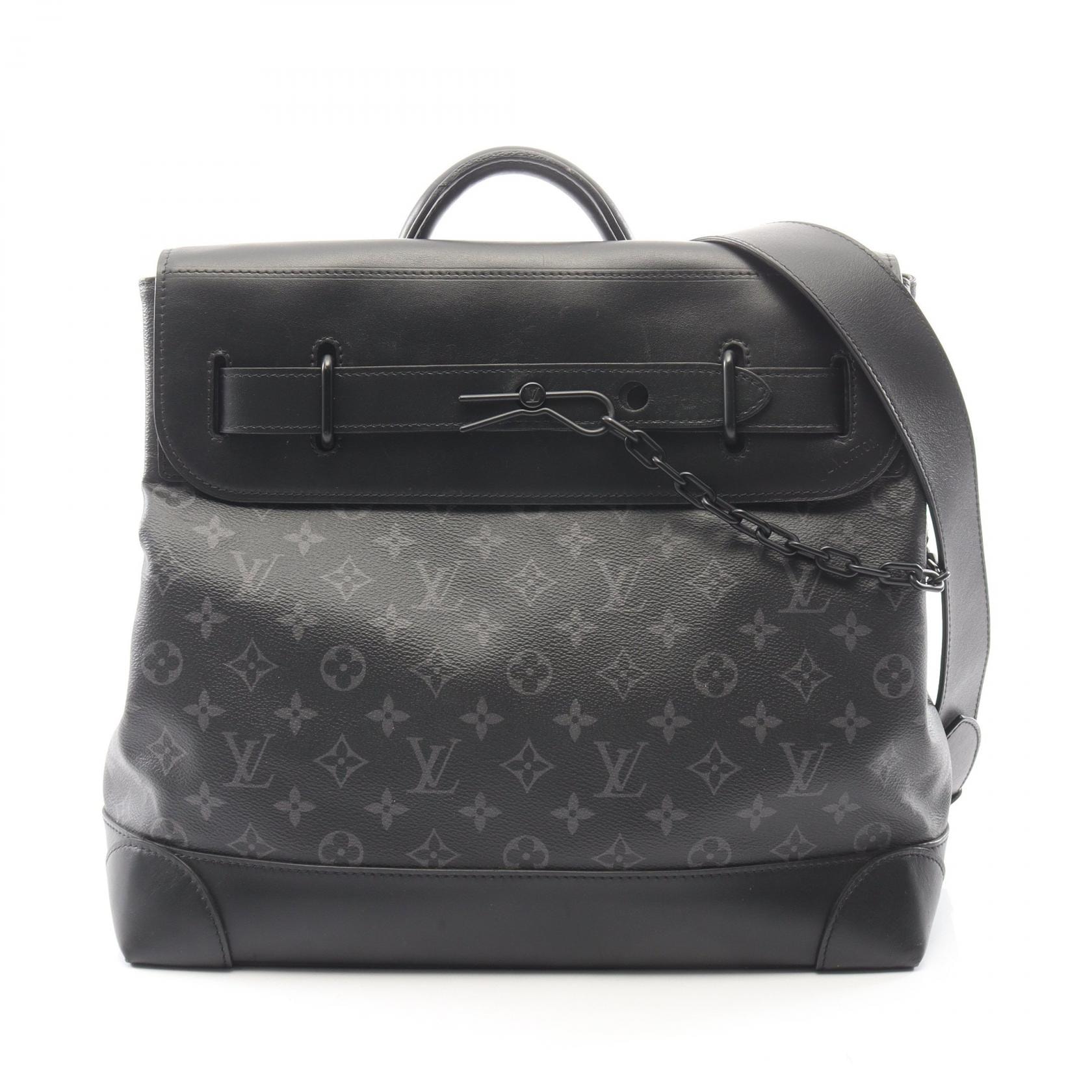 ルイ・ヴィトン LOUIS VUITTON スティーマーPM モノグラムエクリプス 2WAY ハンドバッグ バッグ PVCコーティングキャンバス レザー レディース ブラック系 M44731 【中古】