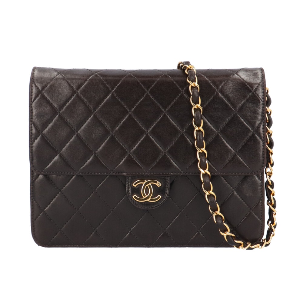 シャネル マトラッセ ショルダーバッグ ラムスキン ブラック レディース CHANEL  中古