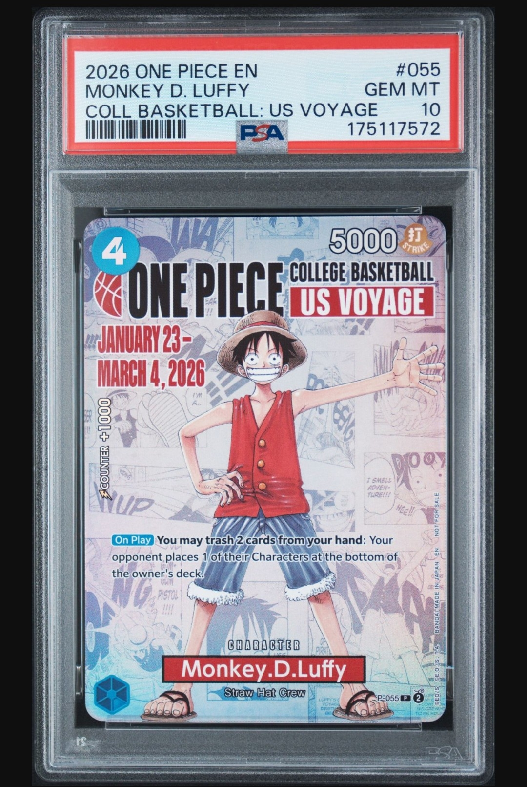 PSA10】モンキー・D・ルフィ：P (開封済) [P-055]【英語版
