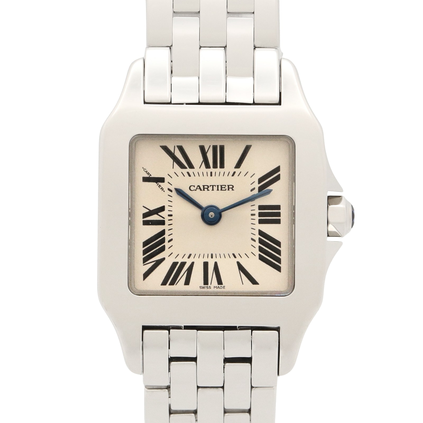カルティエ CARTIER サントス ドゥモワゼル SM 腕時計 時計 ステンレススチール レディース アイボリー系 W25064Z5 【中古】