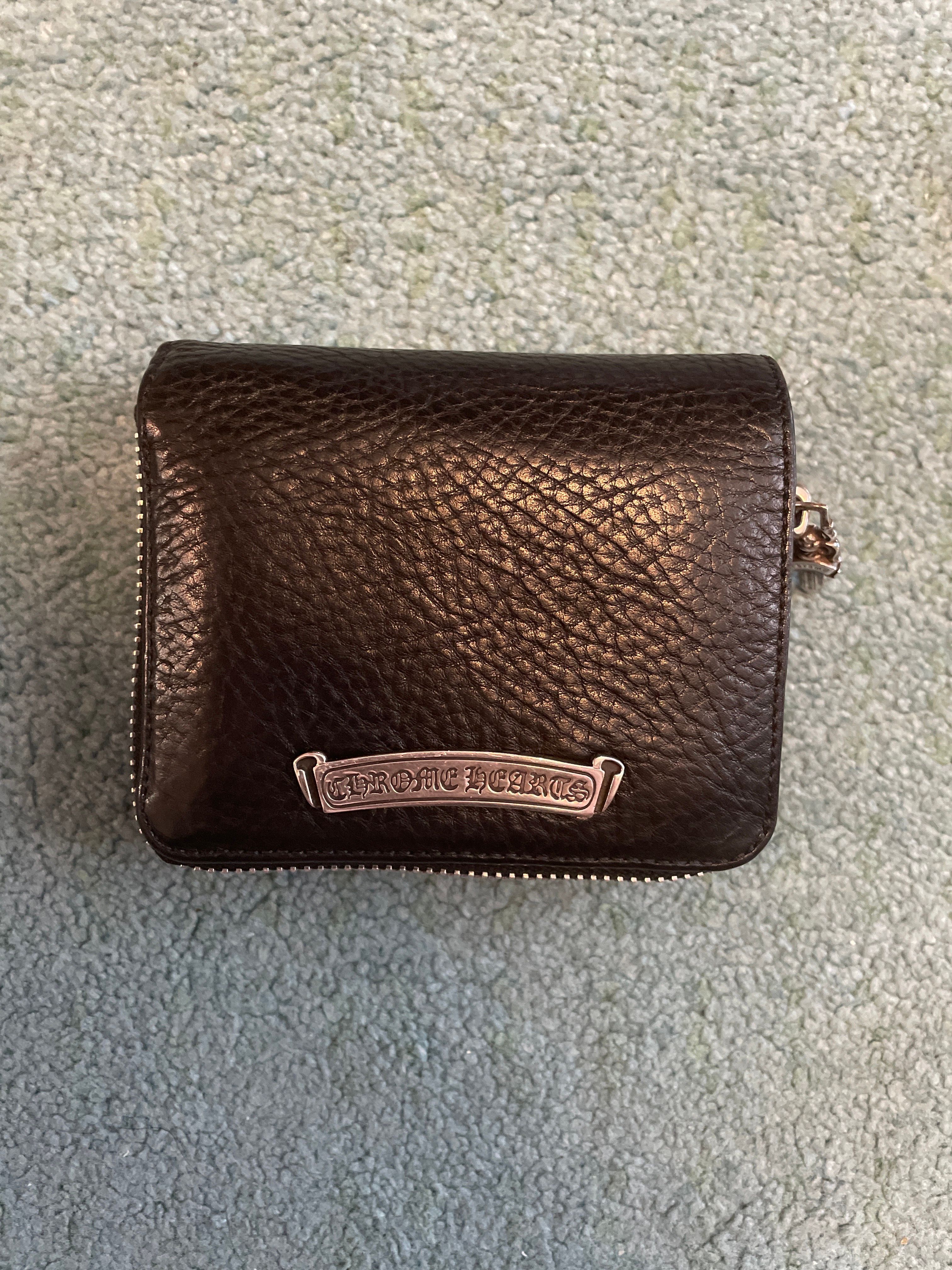 Chrome Hearts Square Zipville Wallet / Dest Royer Leather "Black"