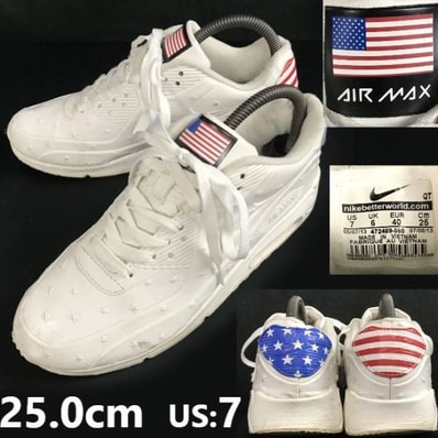 ナイキ/NIKE★USA星条旗柄/AIR MAX/ローカットスニーカー【size:25.0/白/white】472489-060/sneakers/Shoes/trainers◆bA-127
