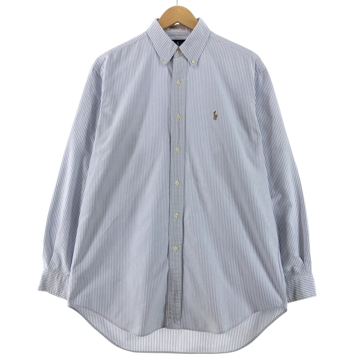 古着 ラルフローレン Ralph Lauren BLAKE 長袖 ボタンダウンストライプシャツ メンズM相当/eaa532626