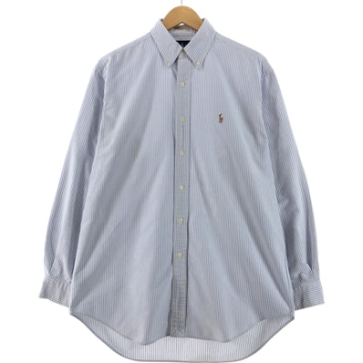古着 ラルフローレン Ralph Lauren BLAKE 長袖 ボタンダウンストライプシャツ メンズM相当/eaa532626
