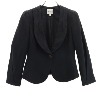 ARMANI COLLEZIONI アルマーニコレッツォーニ 総柄 長袖 ショールカラー ジャケット 36 ブラック系