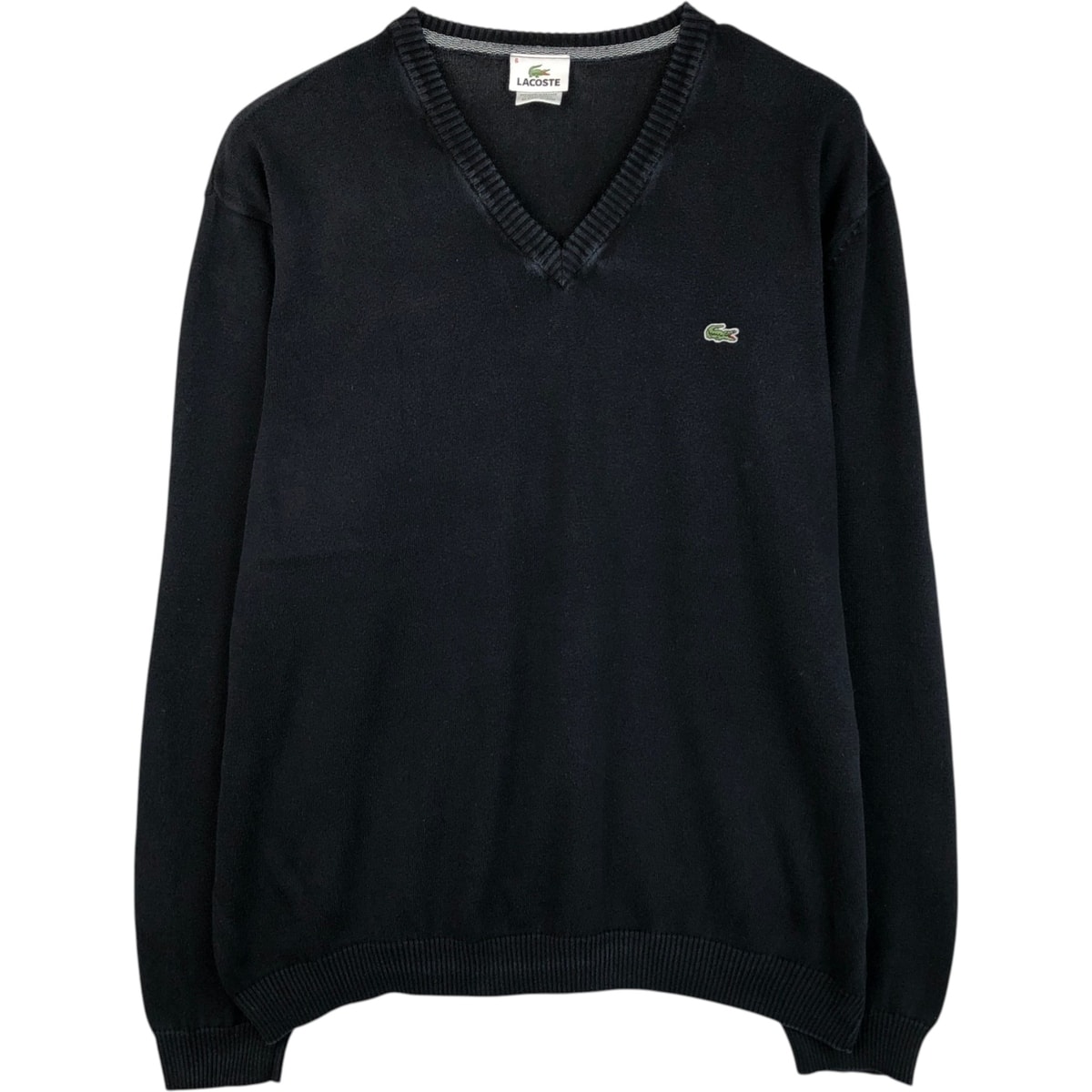 古着 ラコステ LACOSTE Vネック コットンニットセーター メンズXL相当/eaa617996