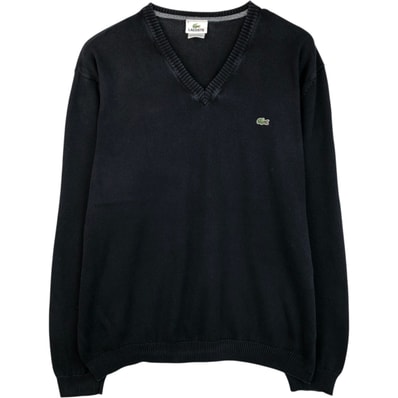 古着 ラコステ LACOSTE Vネック コットンニットセーター メンズXL相当/eaa617996