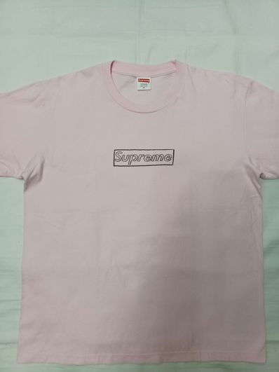 Supreme KAWS Chalk Logo Tee "Pink"