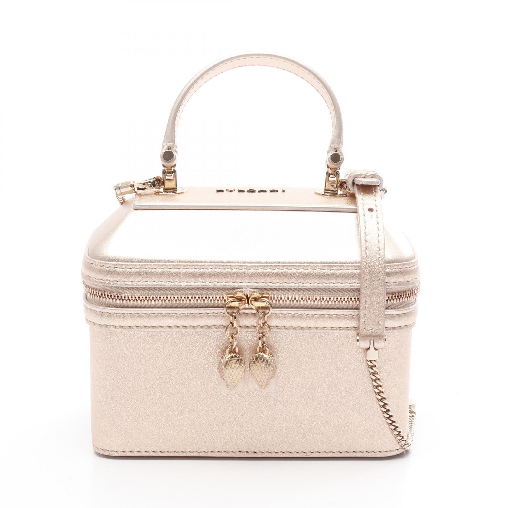 ブルガリ BVLGARI セルペンティ ジュエリーボックス ハンドバッグ バッグ レザー レディース ゴールド系 【中古】