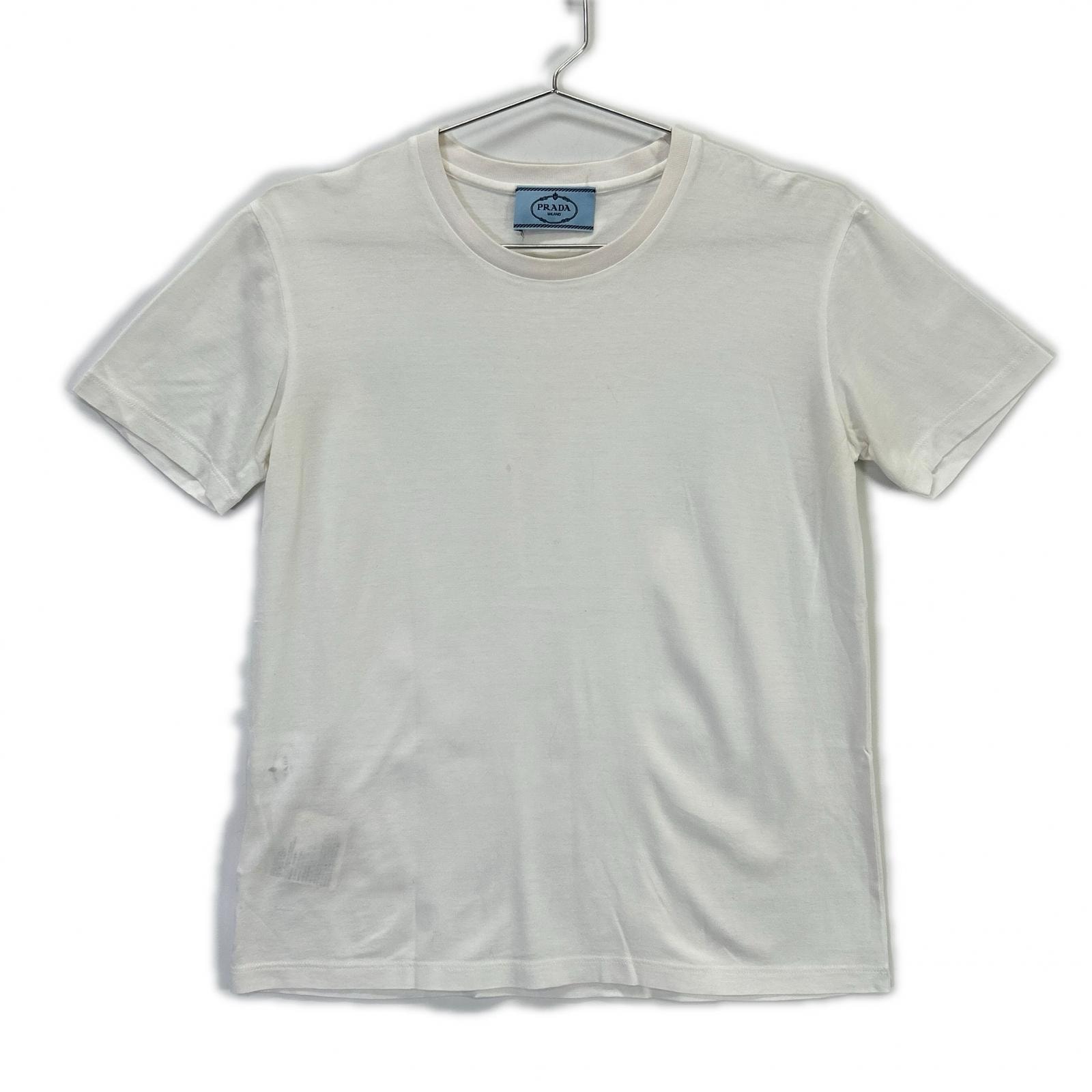 プラダ 18年製 35570 ホワイト コットン Tシャツ M