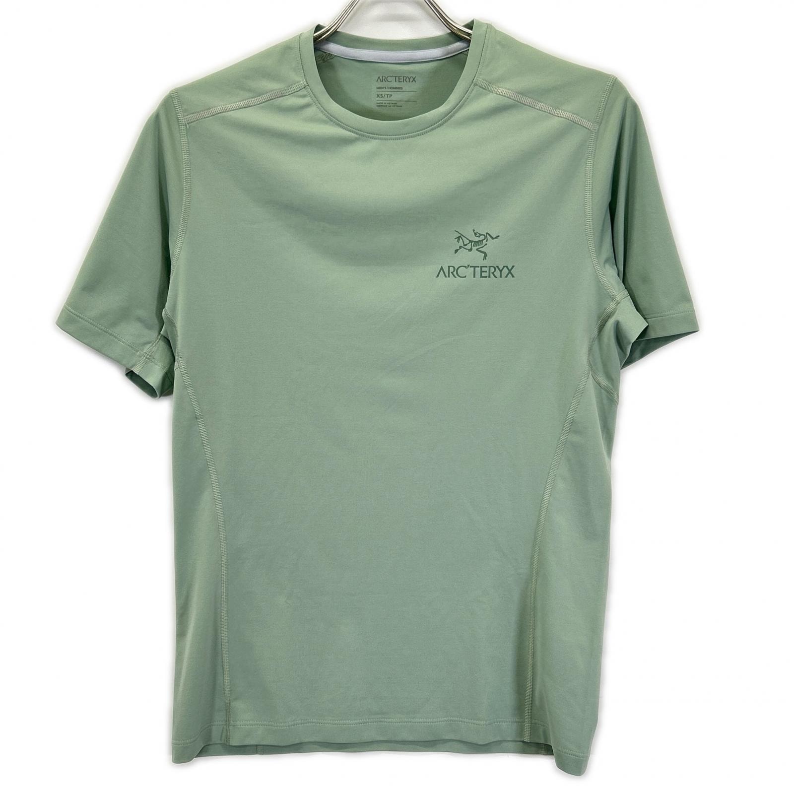アークテリクス MOTUS CREW ARCWORD SS M グリーン バックロゴTシャツ XS