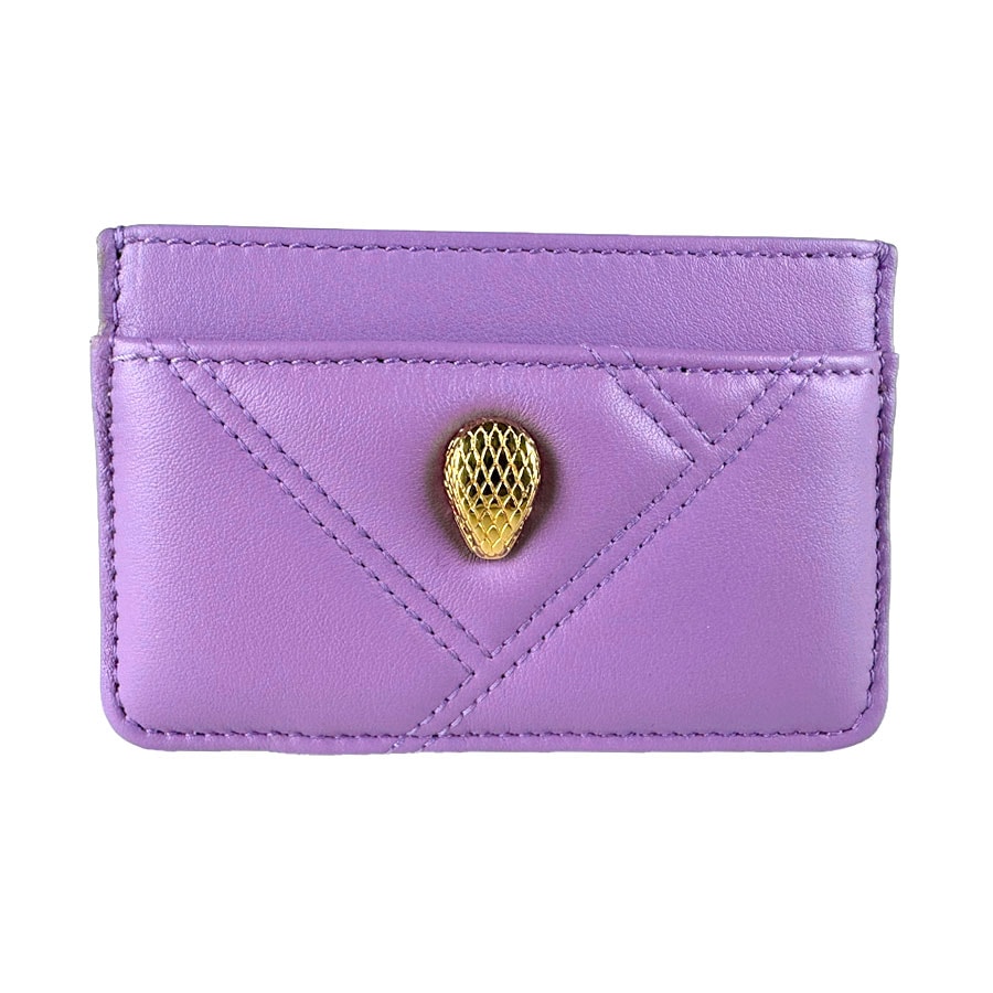 ブルガリ BVLGARI カードケース セルペンティ レザー パープル ゴールド レディース【中古】 z9983