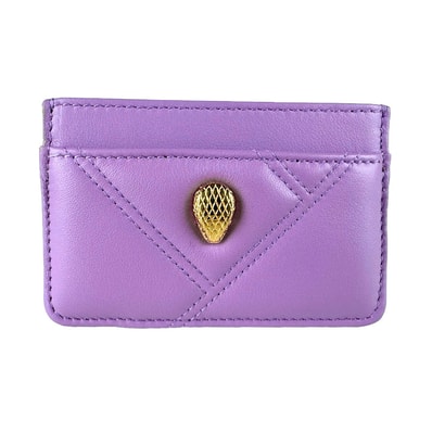 ブルガリ BVLGARI カードケース セルペンティ レザー パープル ゴールド レディース【中古】 z9983