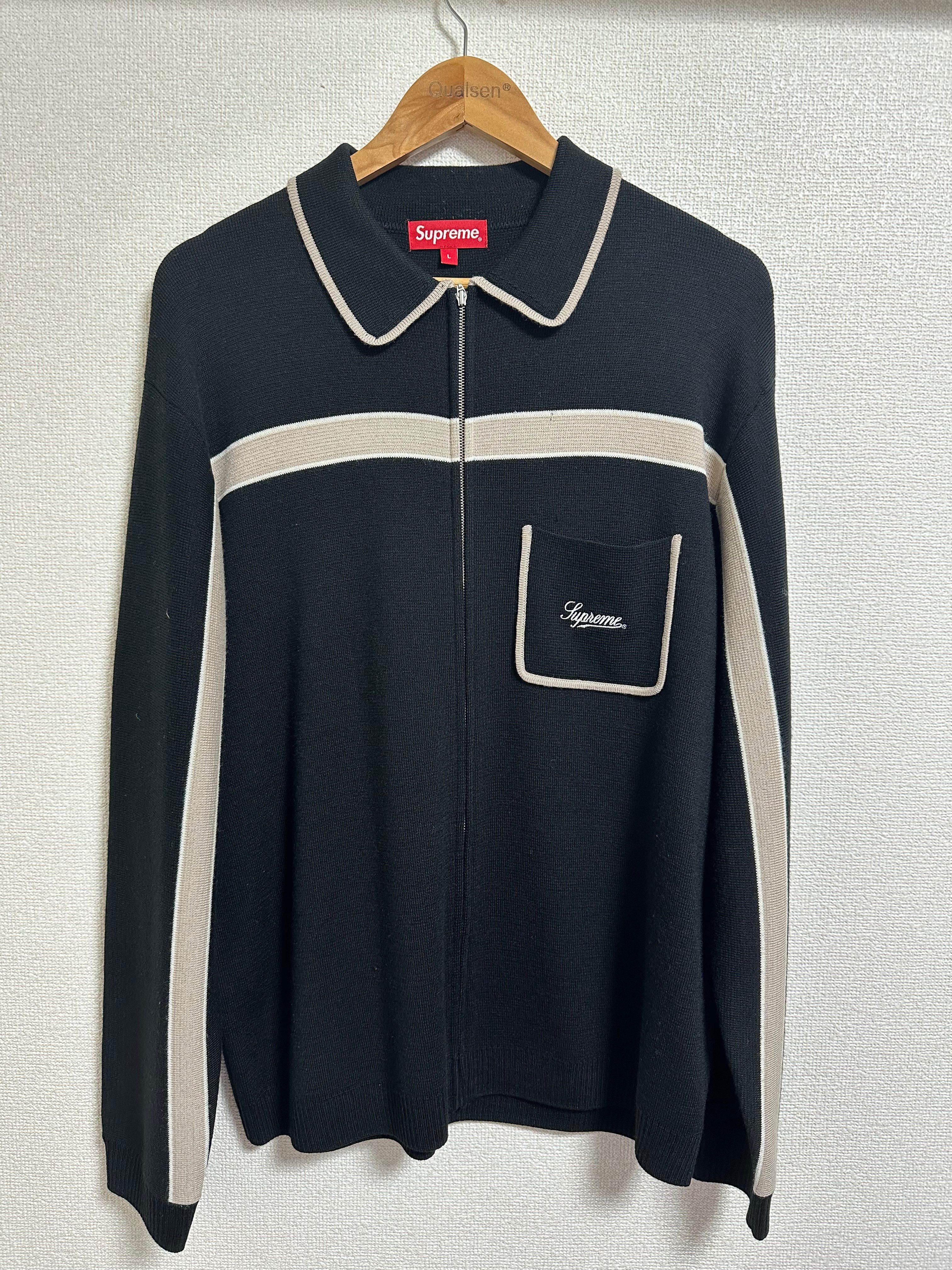 Supreme Chest Stripe Zip Up Cardigan 