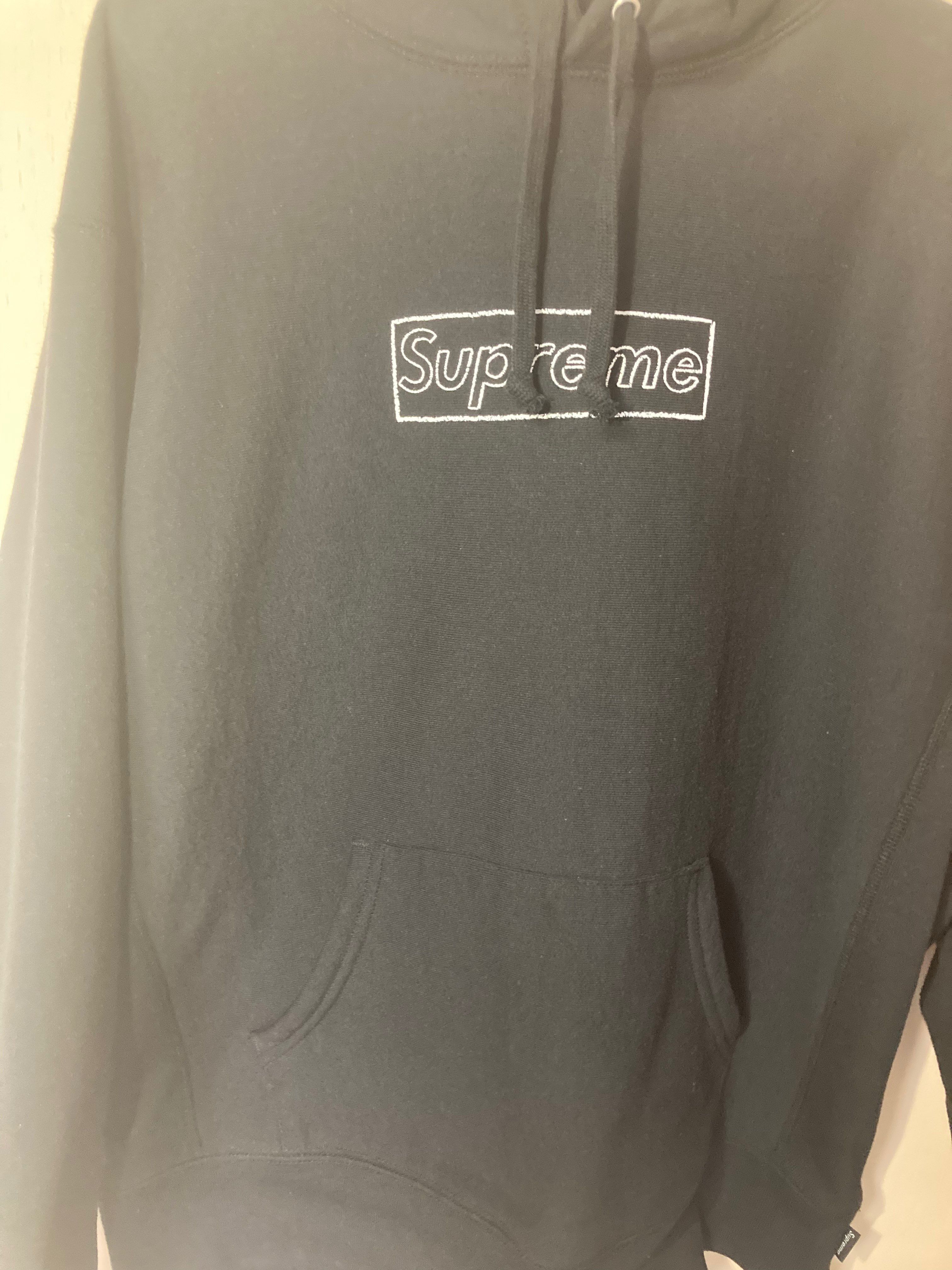 Supreme KAWS Chalk Logo Hooded Sweatshirt "Black"(2021)