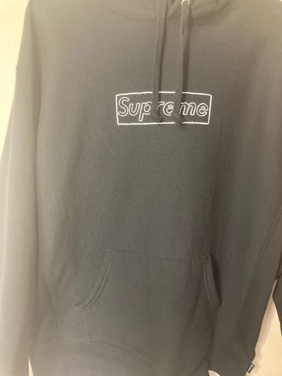 Supreme KAWS Chalk Logo Hooded Sweatshirt "Black"(2021)