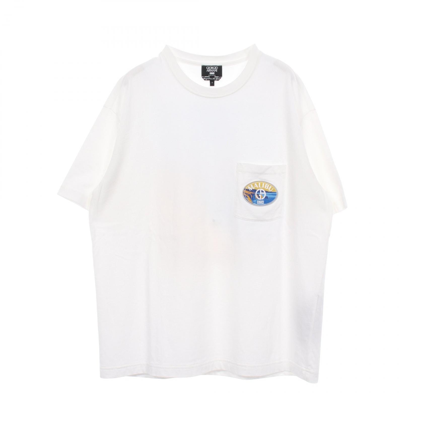 ジョルジオアルマーニ GIORGIO ARMANI GIORGIO ARMANI × KITH MALIBU マリブ 半袖Tシャツ 衣料品 トップス コットン メンズ ホワイト系 【中古】