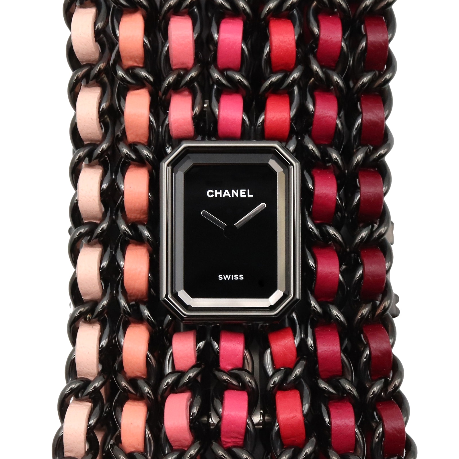 シャネル CHANEL プルミエール カフ BLUSH 腕時計 時計 ステンレススチール レザー レディース ブラック系 H10329 【中古】