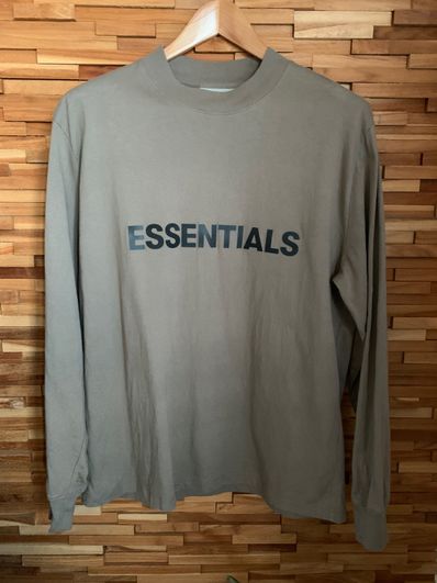 FEAR OF GOD ESSENTIALS Boxy Long Sleeve T-Shirt Applique Logo "Taupe"