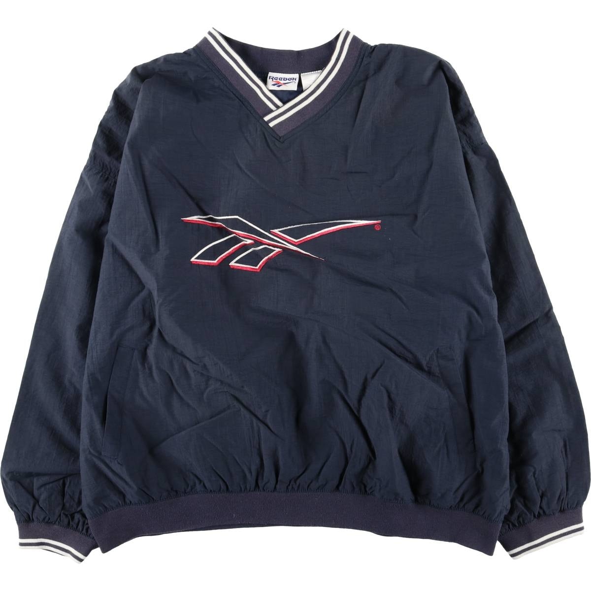 古着 ビッグサイズ 90年代 リーボック Reebok Vネック ウォームアッププルオーバー メンズXXXL相当 ヴィンテージ/eaa495436