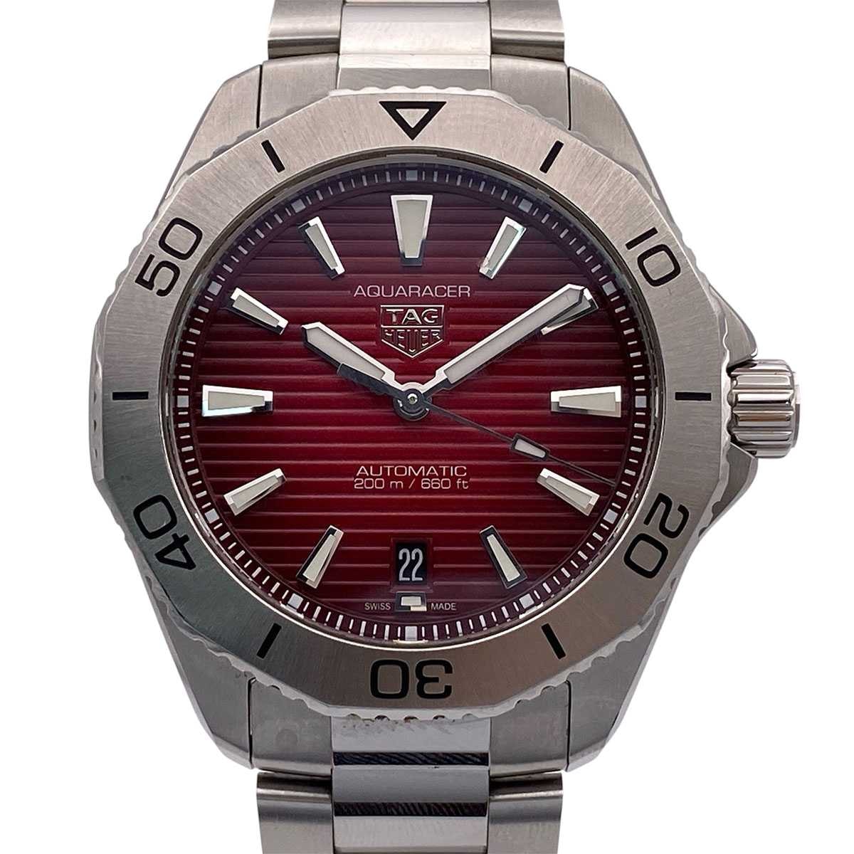 TAG HEUER タグホイヤー アクアレーサー 腕時計 WBP2114 ステンレススチール レッド メンズ【中古】