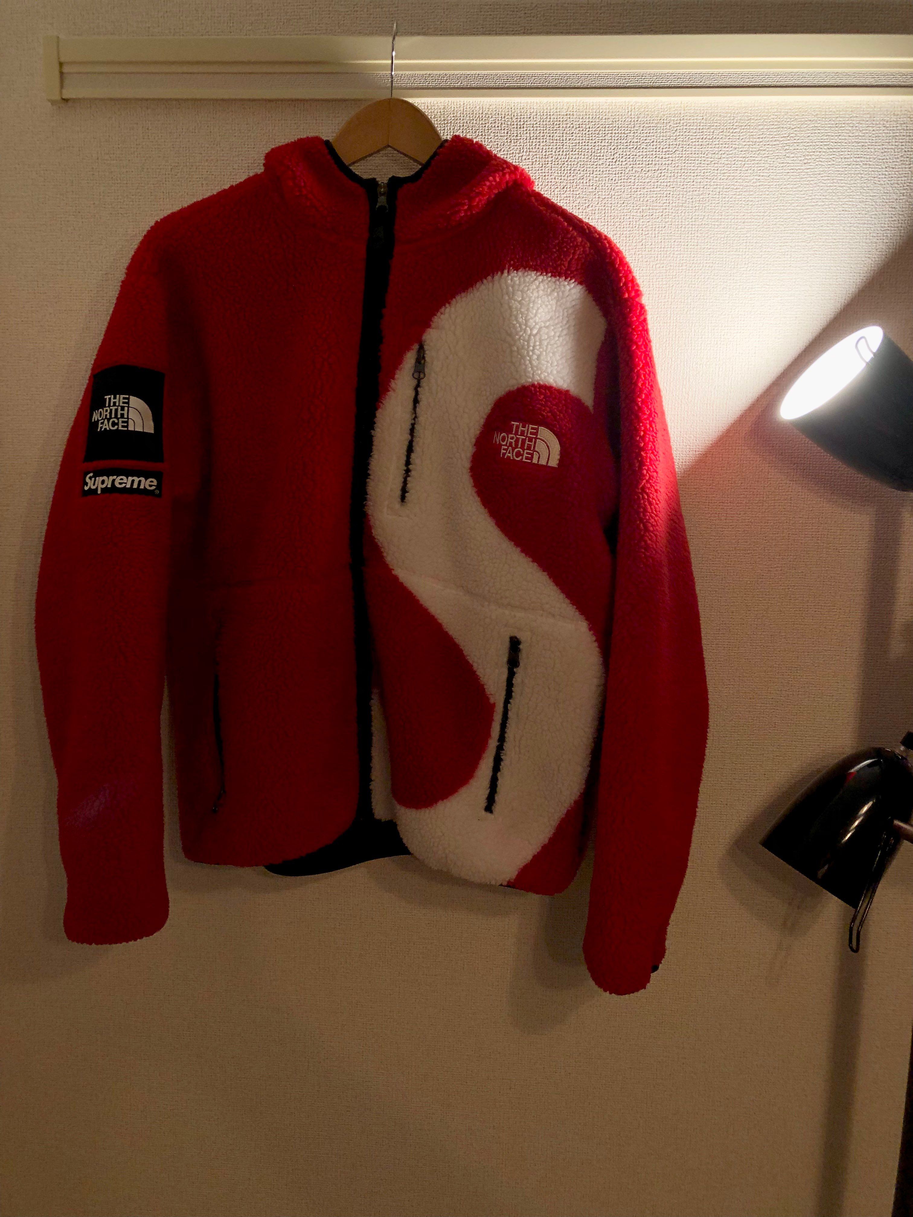 Supreme x The North Face S Logo Hooded Fleece Jacket "Red"