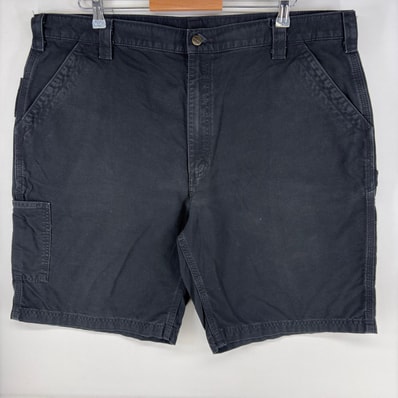古着 カーハート Carhartt ダック パンツ ペインター ハーフ ジッパーフライ ショート 半ズボン ワーク w42 ブラック系 メンズ