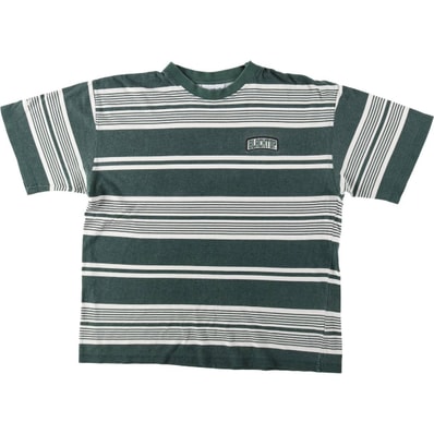 古着 90年代 リーボック Reebok マルチボーダー ロゴTシャツ メンズXL相当 ヴィンテージ/eaa640755